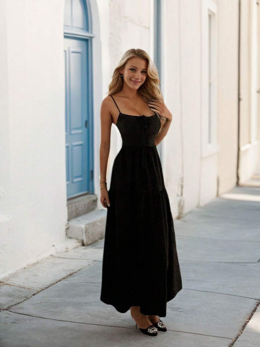 Vintage Fashion Dress - Classic Vintage A-Line Slip Dress Backless