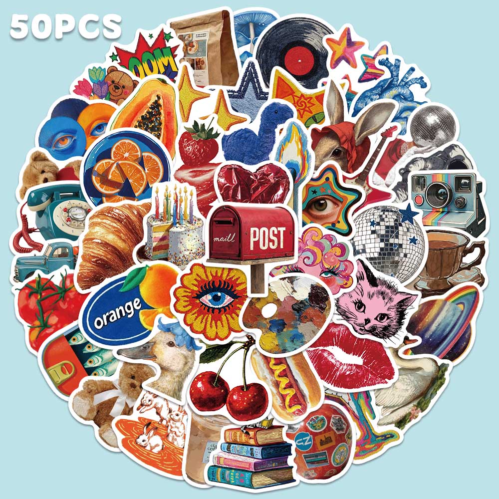 Vintage Fashion Magazine - 50pcs Vintage Y2K Sticker Fashion Coll
