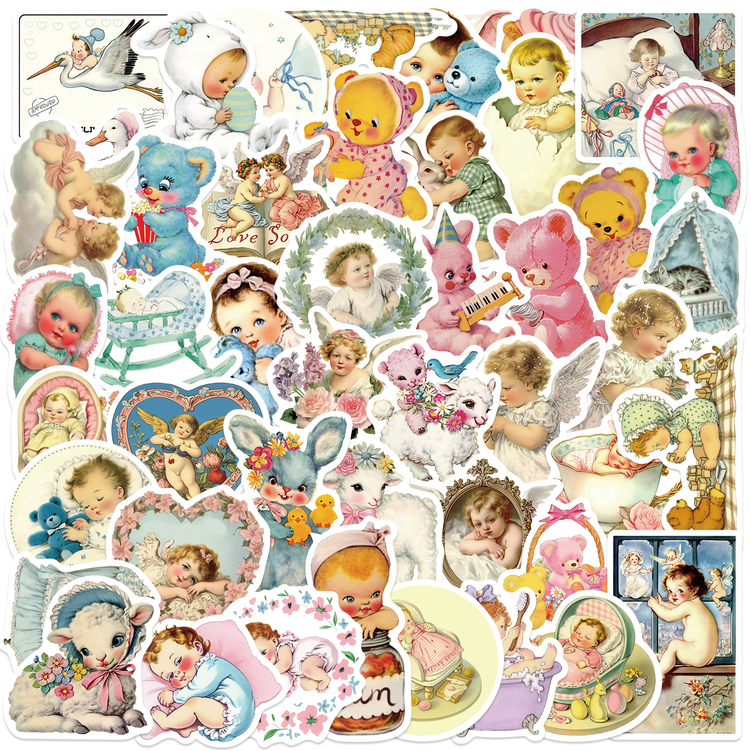 Vintage Fashion Magazine - 50PCS Vintage Baby Aesthetic Stickers Cartoon