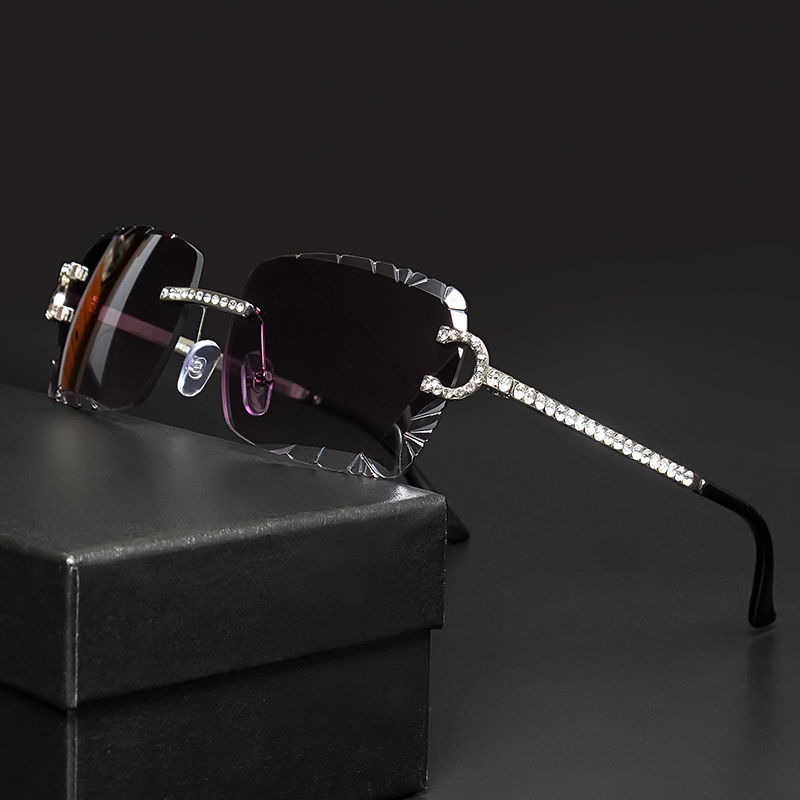 Vintage Fashion Streetwear - Fashion Rimless Square Sunglasses Vintage Diamond