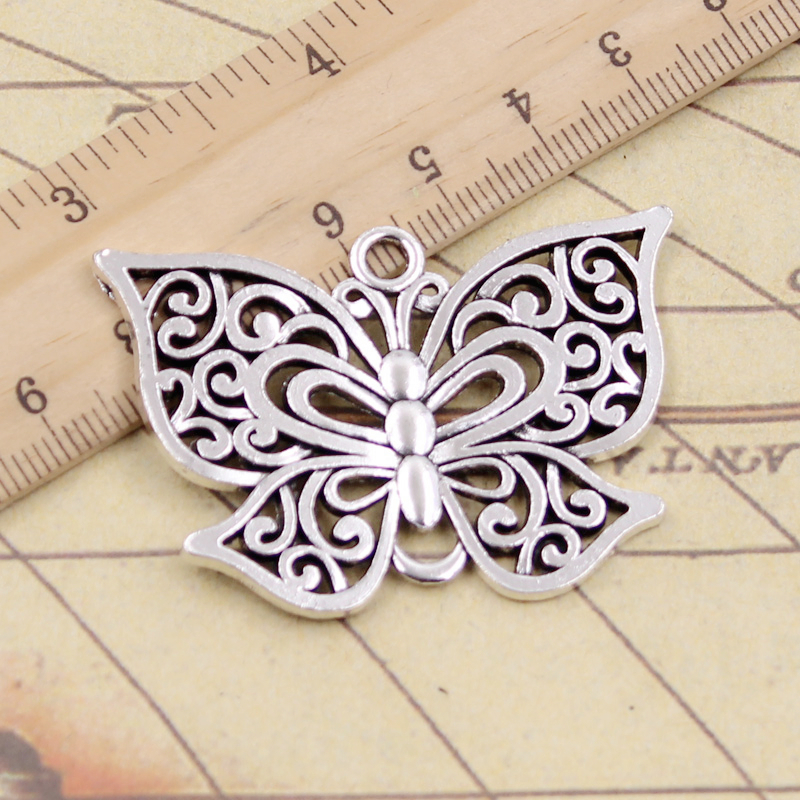 Vintage Fashion Finds - 5pcs Charms Hollow Butterfly 35x50mm Antique