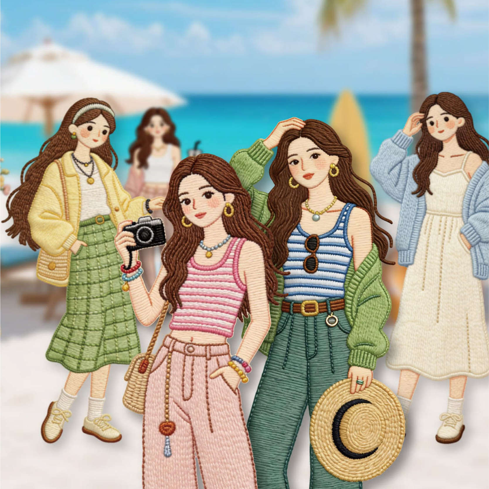 Vintage Fashion Magazine - 16pcs Retro Fashion Character Stickers, Vintage