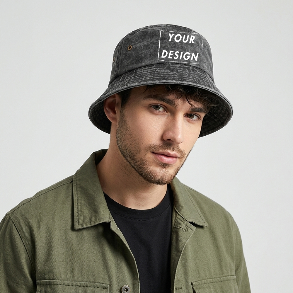 Vintage Fashion Design - Custom Washed Vintage Bucket Hat Personalized