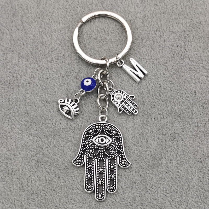 Z Vintage Fashion - Vintage Hamsa Hand Evil Eye Keychain