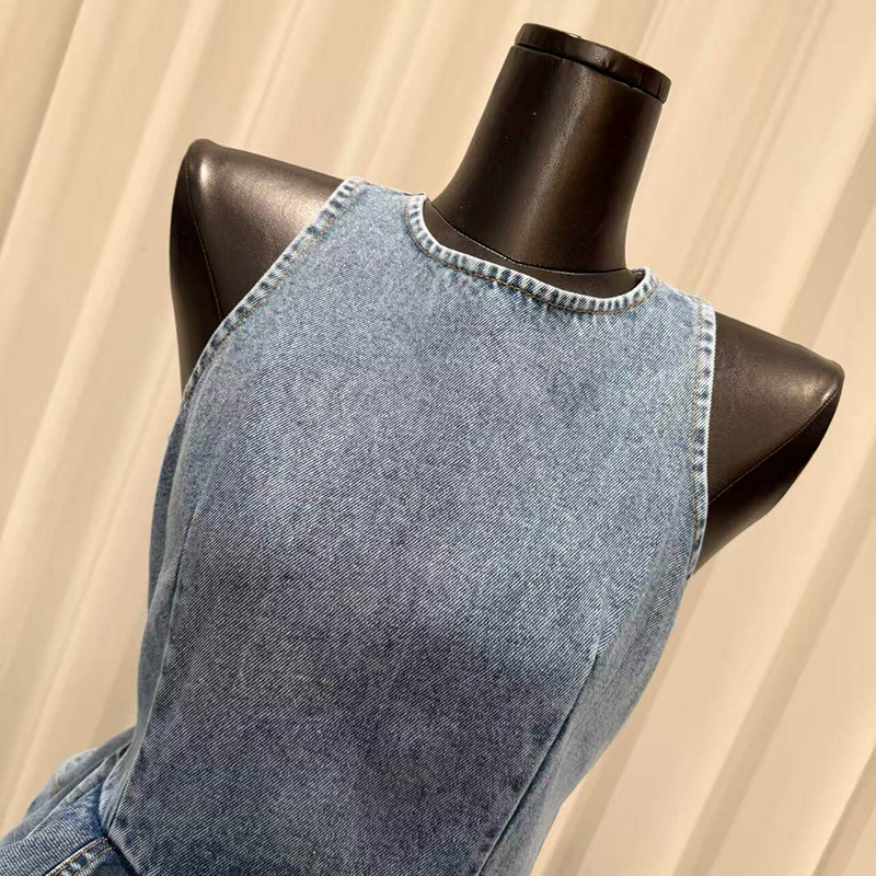 KBQ Blue Spliced Folds Two Pie - Vintage Fashion Style Female recension och pris
