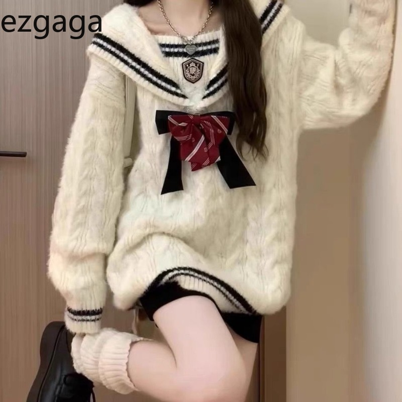 Ezgaga Knitted Sweater Women P - Vintage Fashion Style Female recension och pris