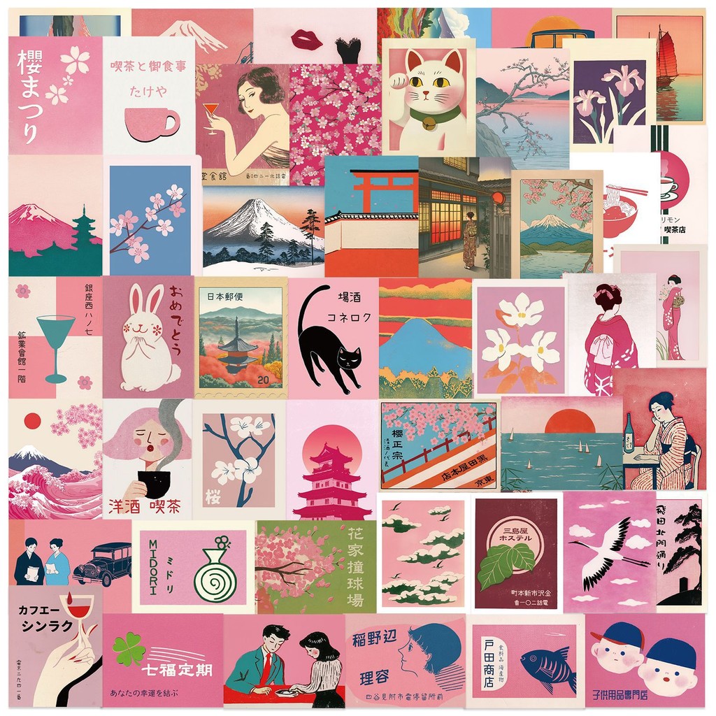 50PCS Vintage Pink Japanese Ae - Vintage Fashion Magazine recension och pris