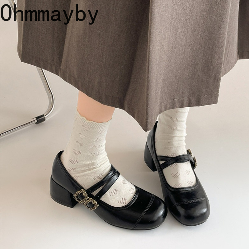 Vintage Thick Heel Women Mary  - Vintage Fashion Dress recension och pris