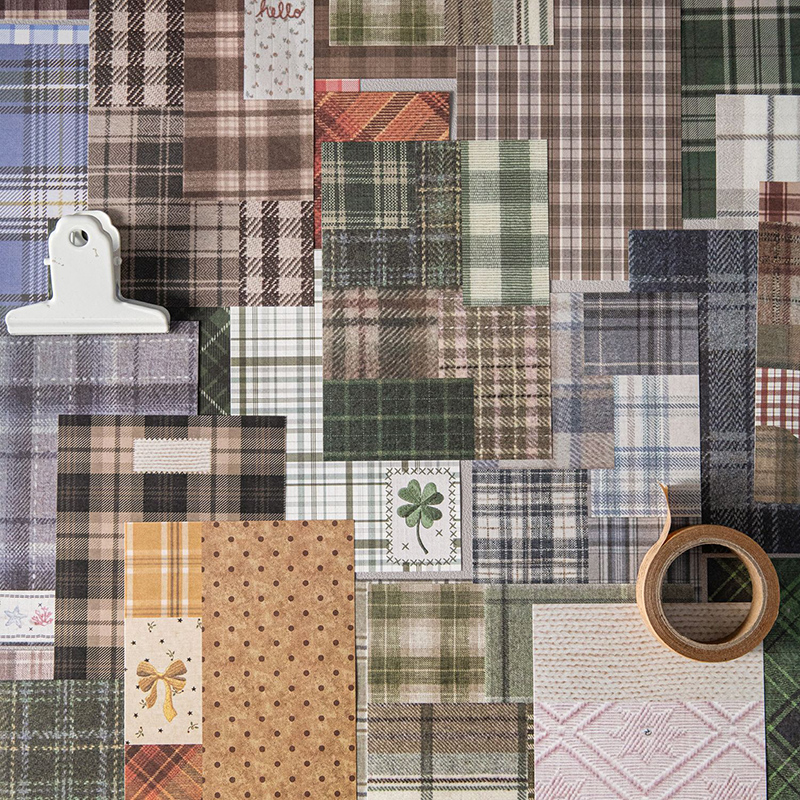 50pcs Creative Plaid Decor Scr - Vintage Fashion Magazine recension och pris