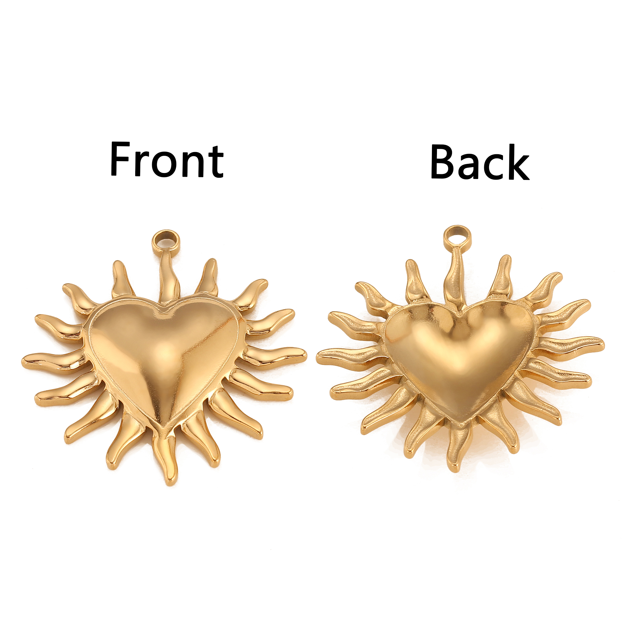 3Pcs Puffy Spike Heart Charm V - Vintage Fashion Finds recension och pris