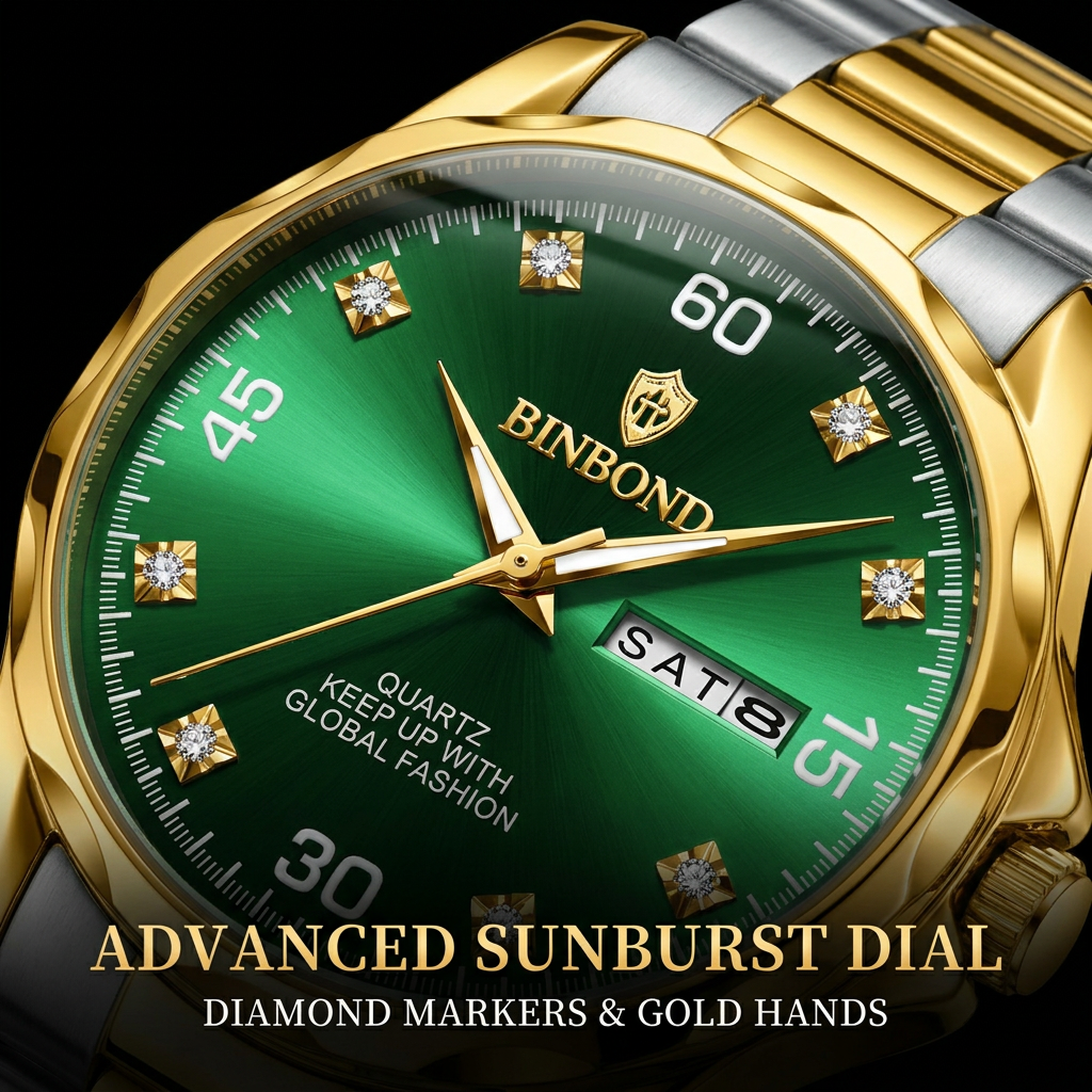 1pcs men watch green dial doub - Vintage Fashion Week recension och pris