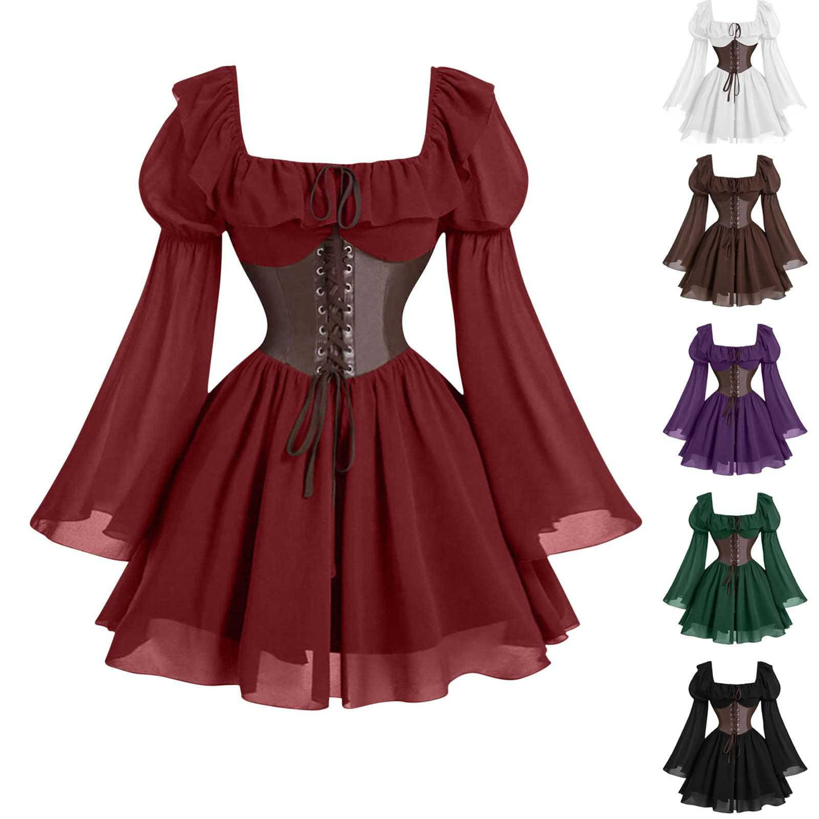 Renaissance Medieval Long Slee - Vintage Fashion Dress recension och pris