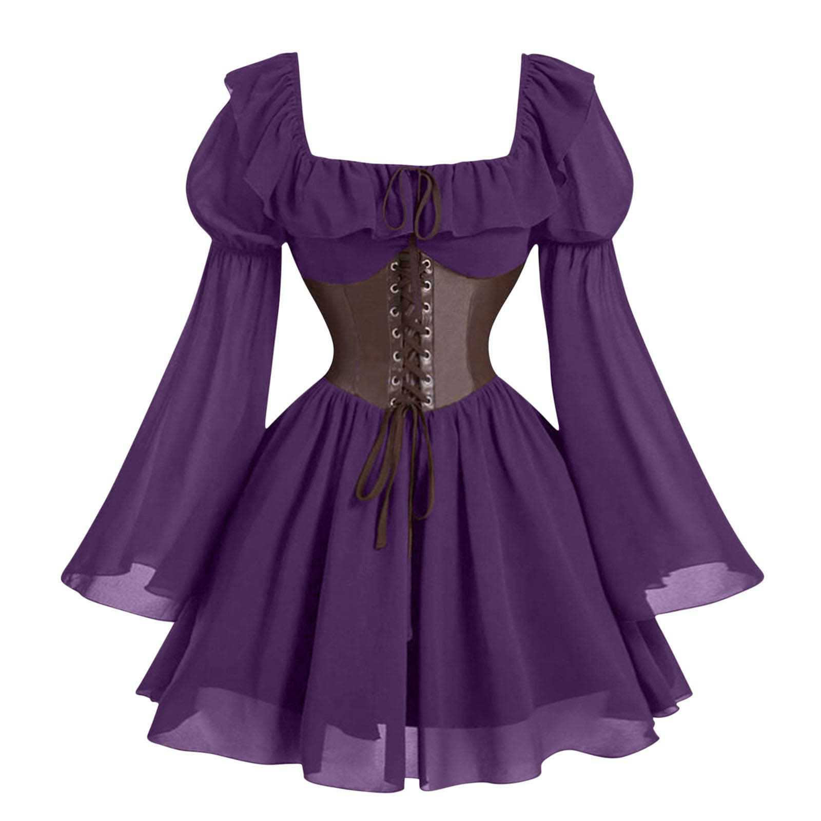 Renaissance Medieval Long Slee - Vintage Fashion Dress recension och pris