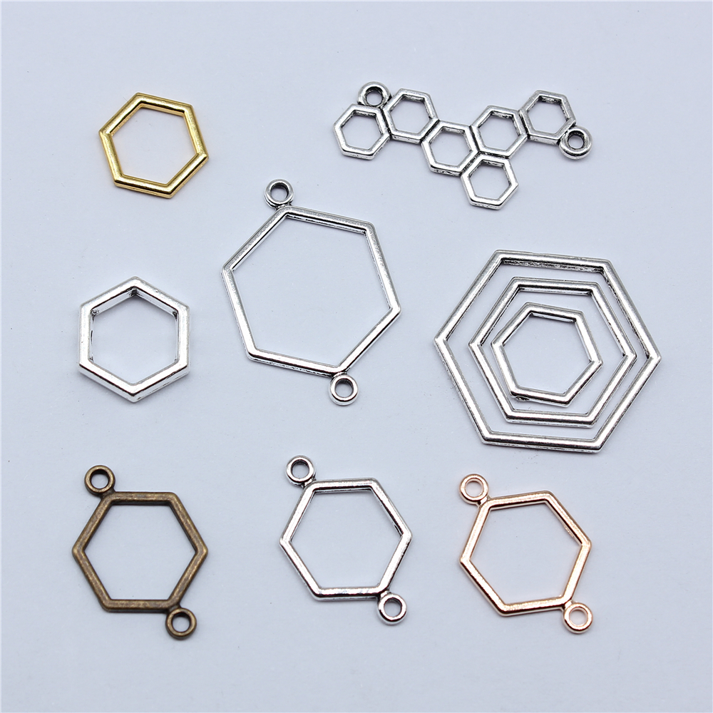 40pcs Hexagonal Honeycomb Char - Vintage Fashion Finds recension och pris