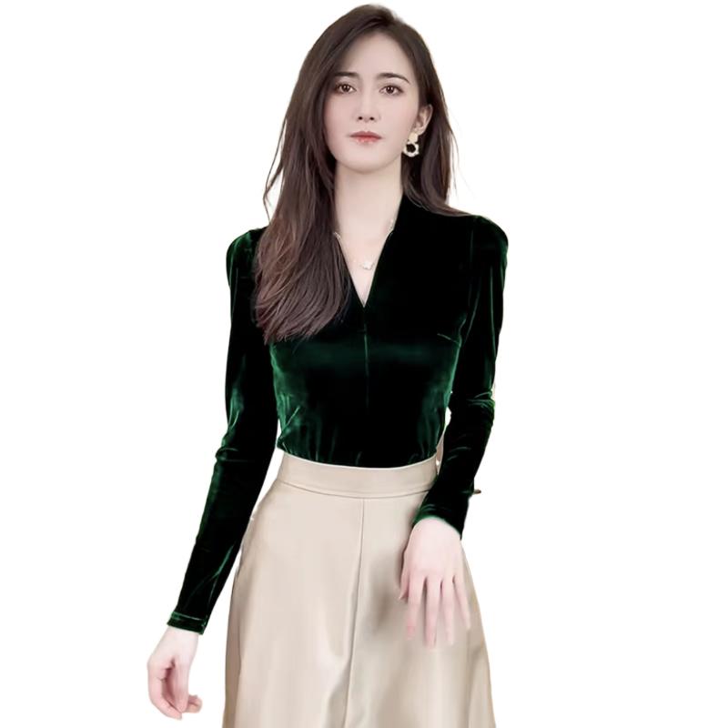 Fashion elegant V-neck long sl - Vintage Fashion Streetwear recension och pris