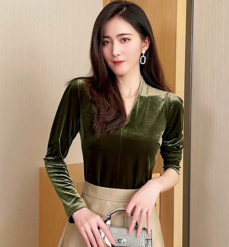Fashion elegant V-neck long sl - Vintage Fashion Streetwear recension och pris