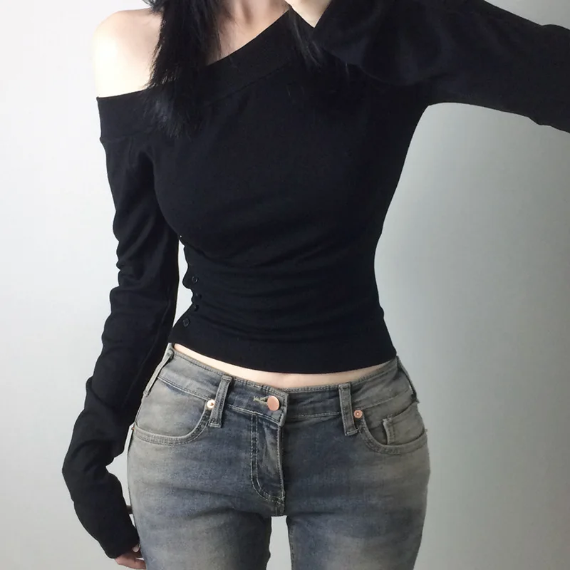 Y2K Vintage Pleated Button T-S - Vintage Fashion Streetwear recension och pris