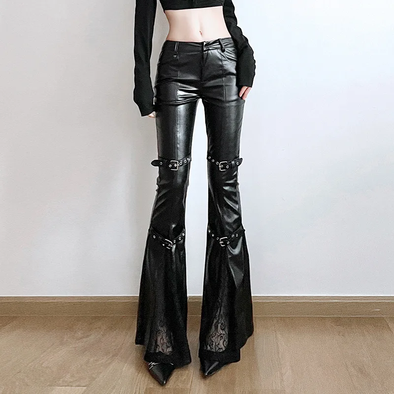 Women's PU Leather Flare Pants - Vintage Fashion Streetwear recension och pris