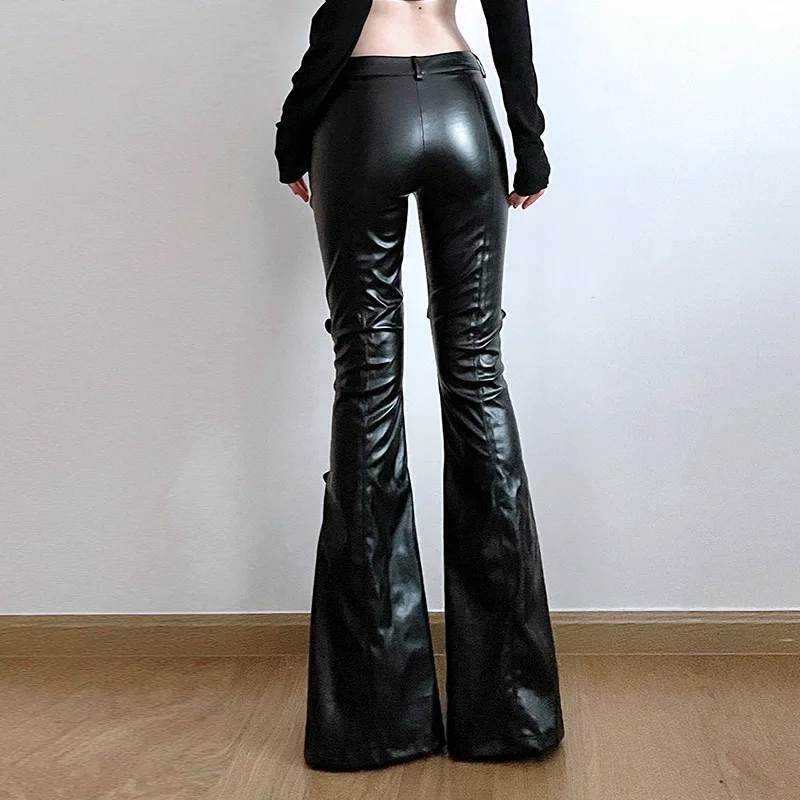 Women's PU Leather Flare Pants - Vintage Fashion Streetwear recension och pris