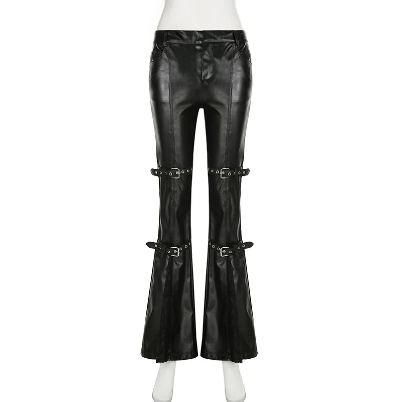 Women's PU Leather Flare Pants - Vintage Fashion Streetwear recension och pris