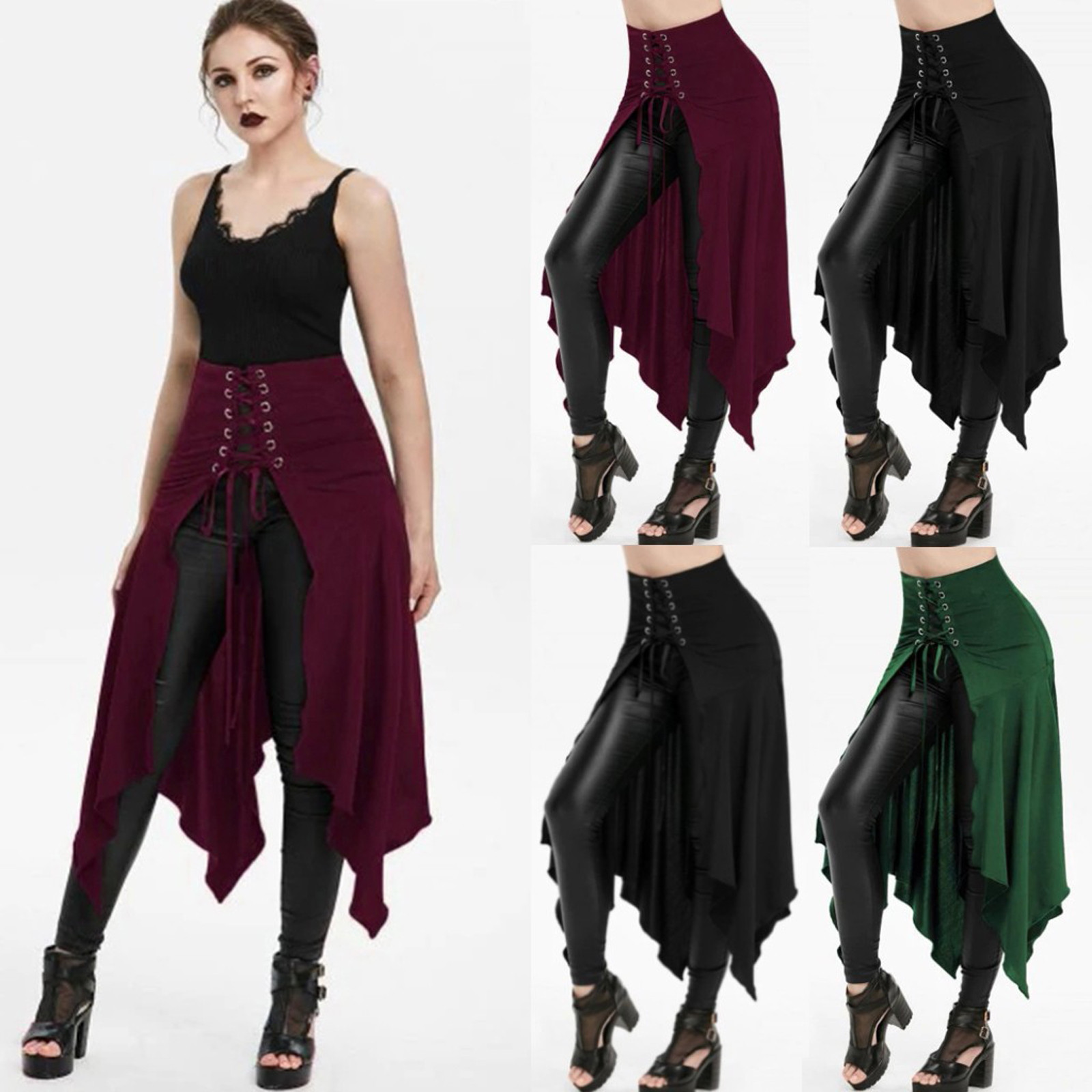 Gothic Skirt Black Medieval Vi - Vintage Fashion Dress recension och pris