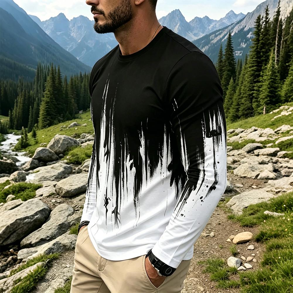 Men's Gradient Ink Splash Long - Vintage Fashion Streetwear recension och pris
