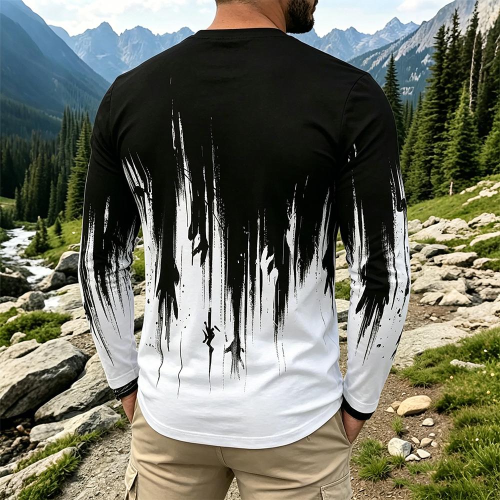 Men's Gradient Ink Splash Long - Vintage Fashion Streetwear recension och pris
