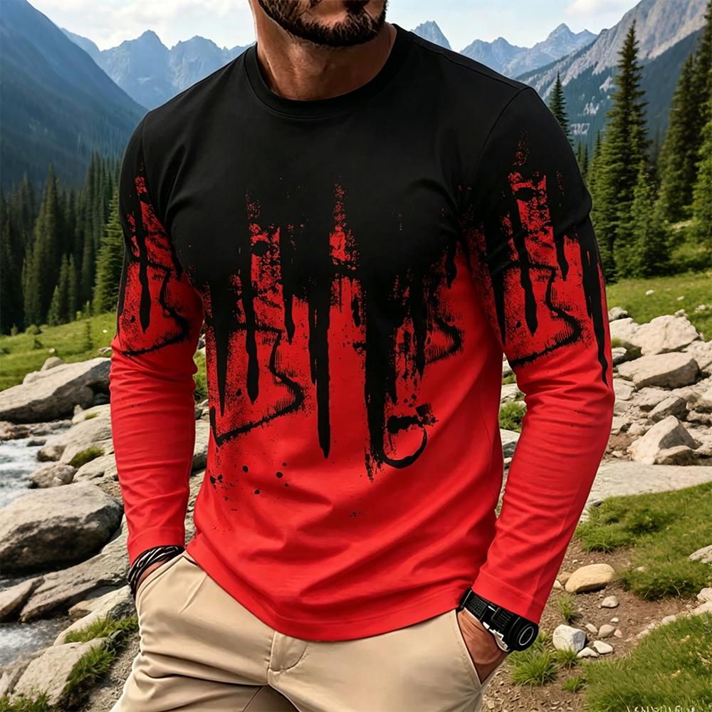 Men's Gradient Ink Splash Long - Vintage Fashion Streetwear recension och pris